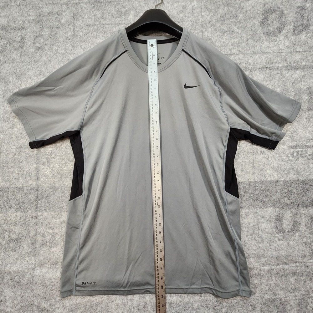 Nike Sweatshirt Mens Size L Gray Dry Fit Short Sleeve - Picture 6 of 8